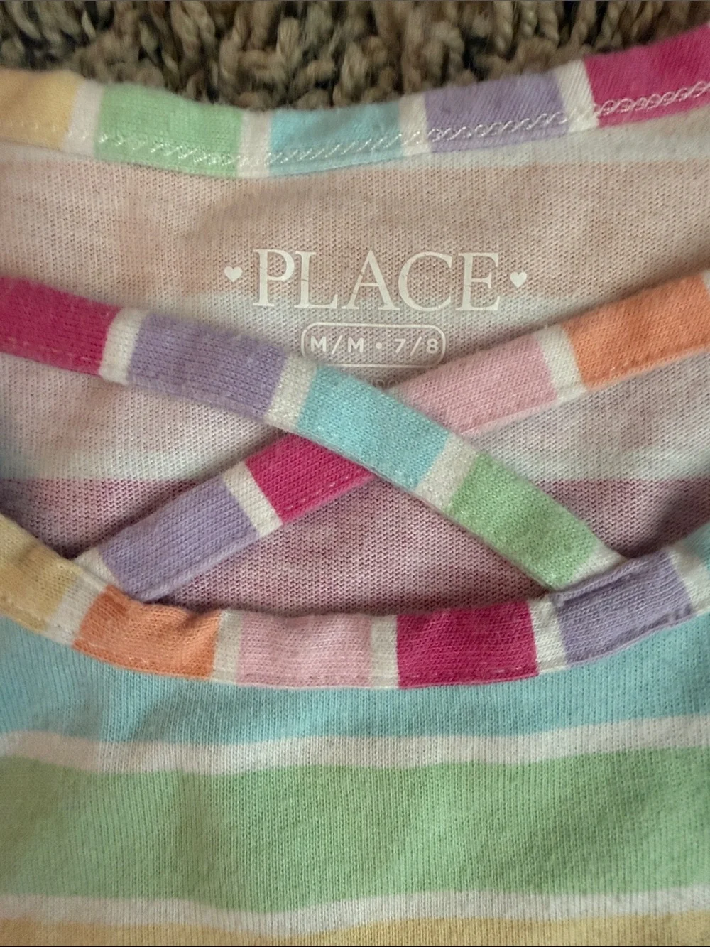 Place Girls' Pastel Rainbow Stripe Tank Dress